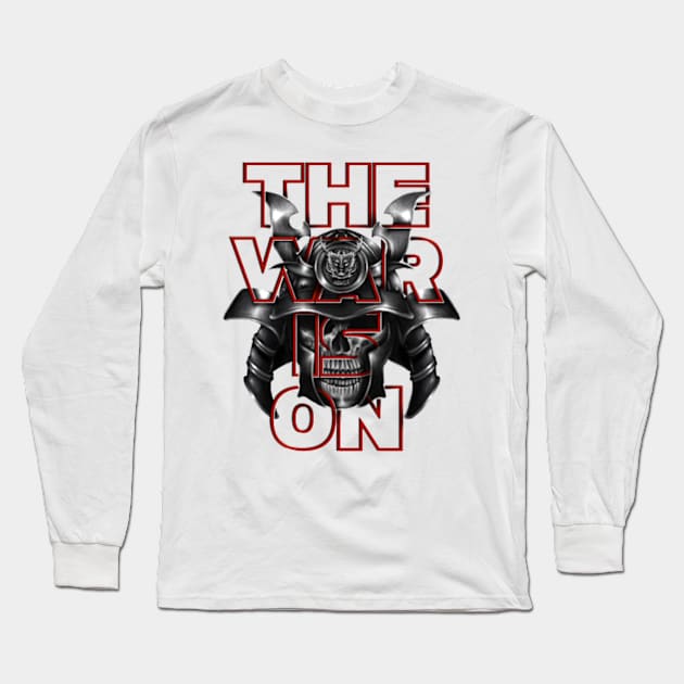 Asian war skull Long Sleeve T-Shirt by SAN ART STUDIO 